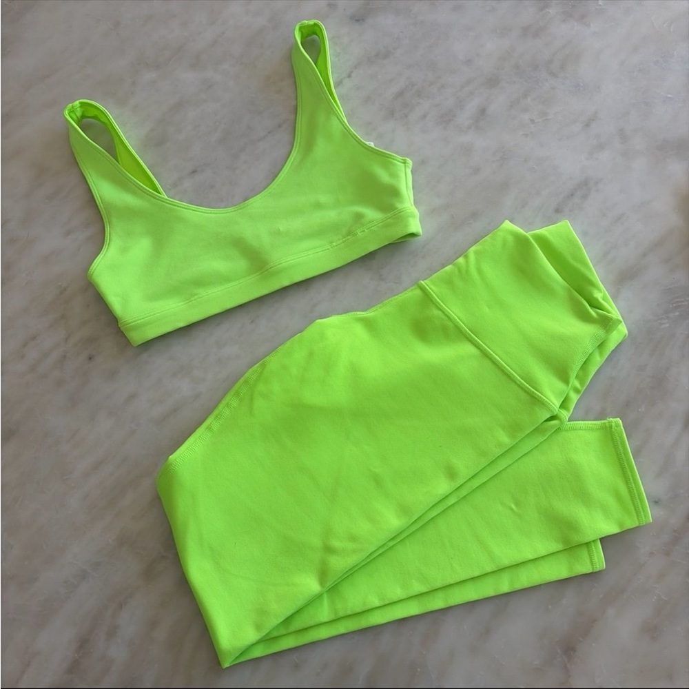 Bright yellow-green Alo set - size XS